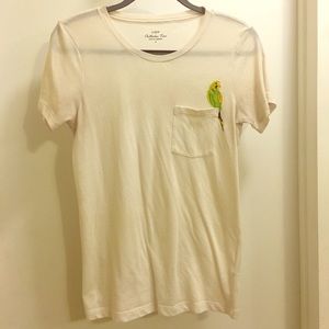 Super cute J. Crew parrot tee with frocket
